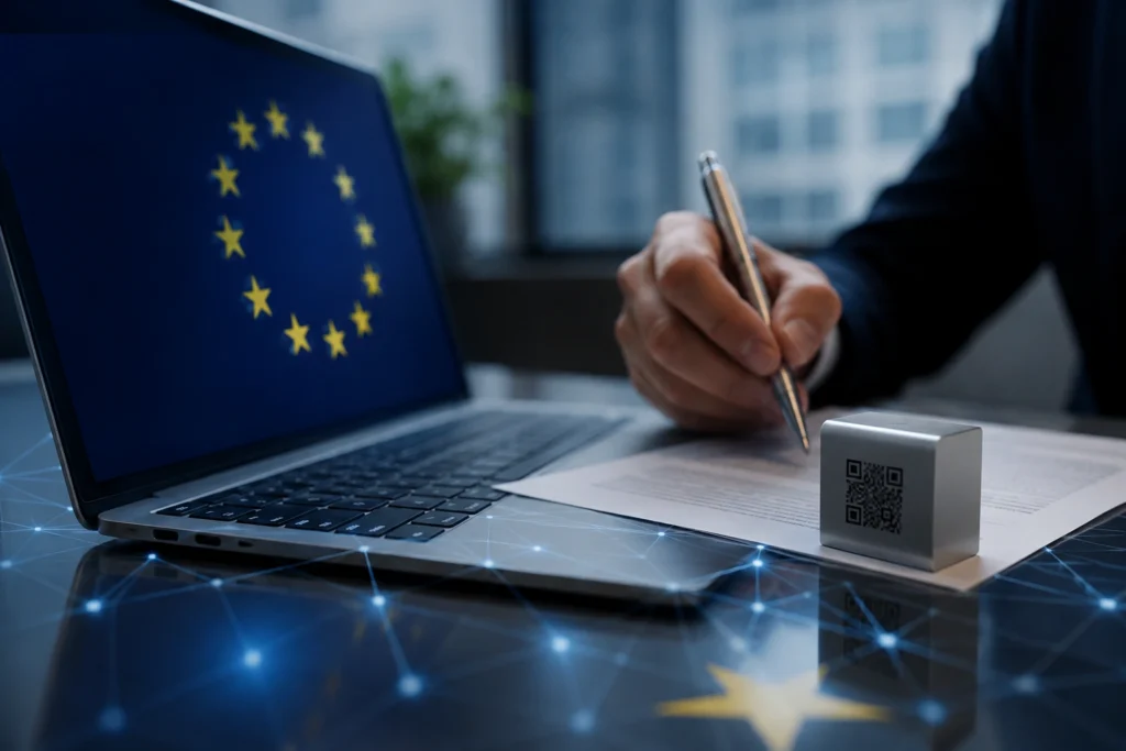 Registre européen des passeports numériques de produit, règlement d'exécution (UE) 2026/1778 dpp.ma dpp maroc atlas nextrade textile